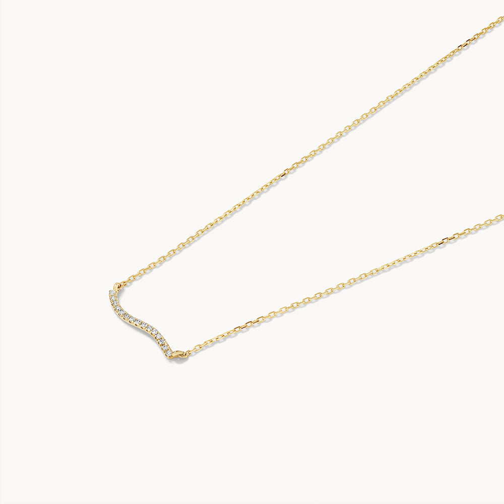 Elegant 0.035 TCW Round Lab-Grown Diamond Wave Necklace 3