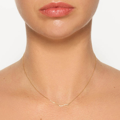 Elegant 0.035 TCW Round Lab-Grown Diamond Wave Necklace 5