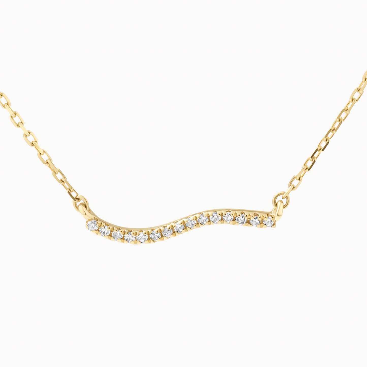 Elegant 0.035 TCW Round Lab-Grown Diamond Wave Necklace 1