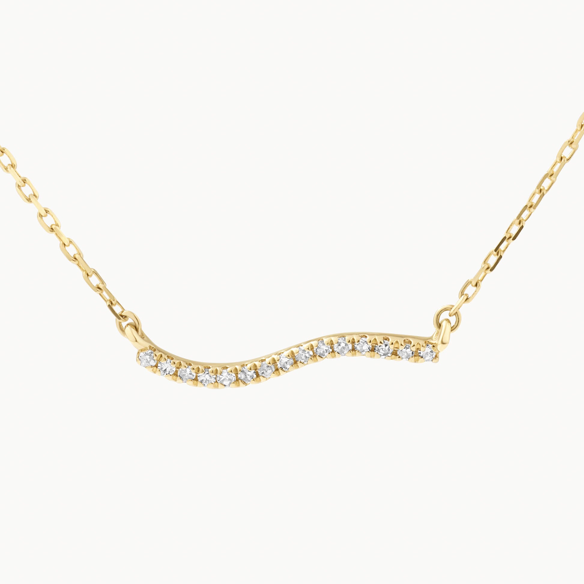 Elegant 0.035 TCW Round Lab-Grown Diamond Wave Necklace 1