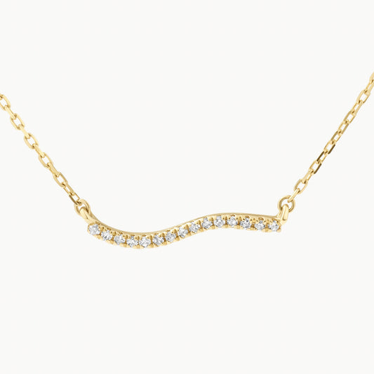 Elegant 0.035 TCW Round Lab-Grown Diamond Wave Necklace