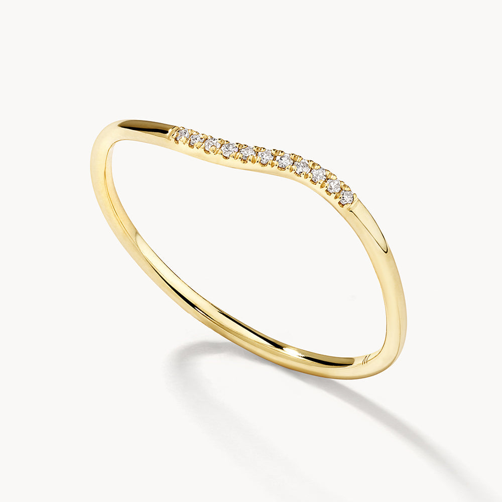 Elegant 0.10 TCW Round Lab Grown Diamond Wave Wedding Band 5