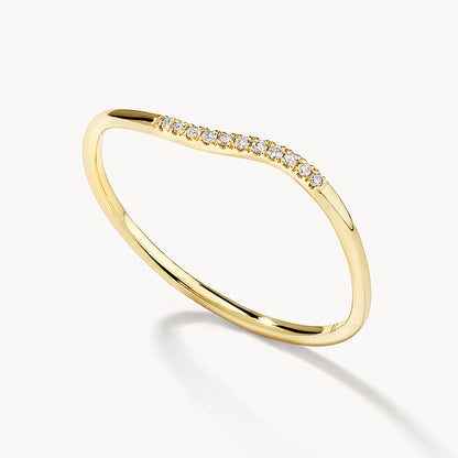 Elegant 0.10 TCW Round Lab Grown Diamond Wave Wedding Band 5