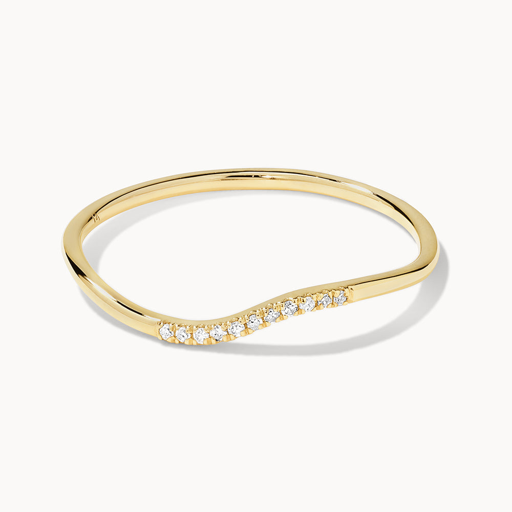 Elegant 0.10 TCW Round Lab Grown Diamond Wave Wedding Band 1