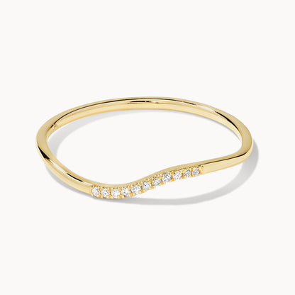 Elegant 0.10 TCW Round Lab Grown Diamond Wave Wedding Band 1