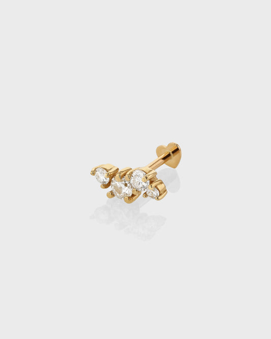 0.20 TCW Round Lab Grown Diamond Constellation Stud Earring in Gold