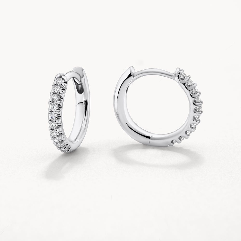 Elegant 0.14 TCW Round Lab-Grown Diamond Hoop Earrings