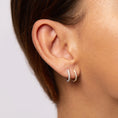 Load image into Gallery viewer, Elegant 0.14 TCW Round Lab-Grown Diamond Hoop Earrings
