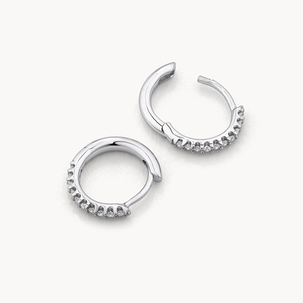 Elegant 0.14 TCW Round Lab-Grown Diamond Hoop Earrings