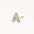 Load image into Gallery viewer, Gold Lab Grown Diamond Initial "A" Stud Earrings - 0.04 TCW
