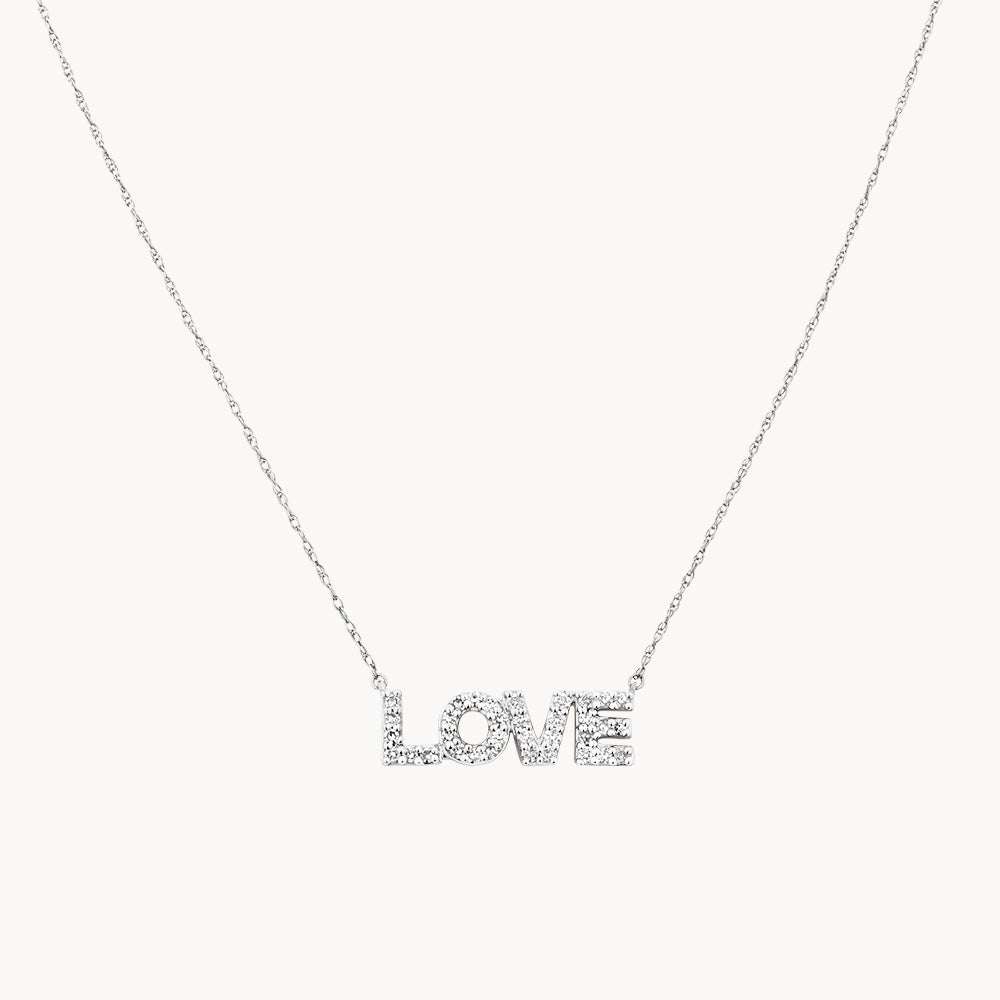 0.24 TCW Round Lab Grown Diamond Love Necklace