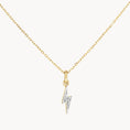 Load image into Gallery viewer, 0.036 TCW Round Lab Grown Diamond Lightning Bolt Necklace
