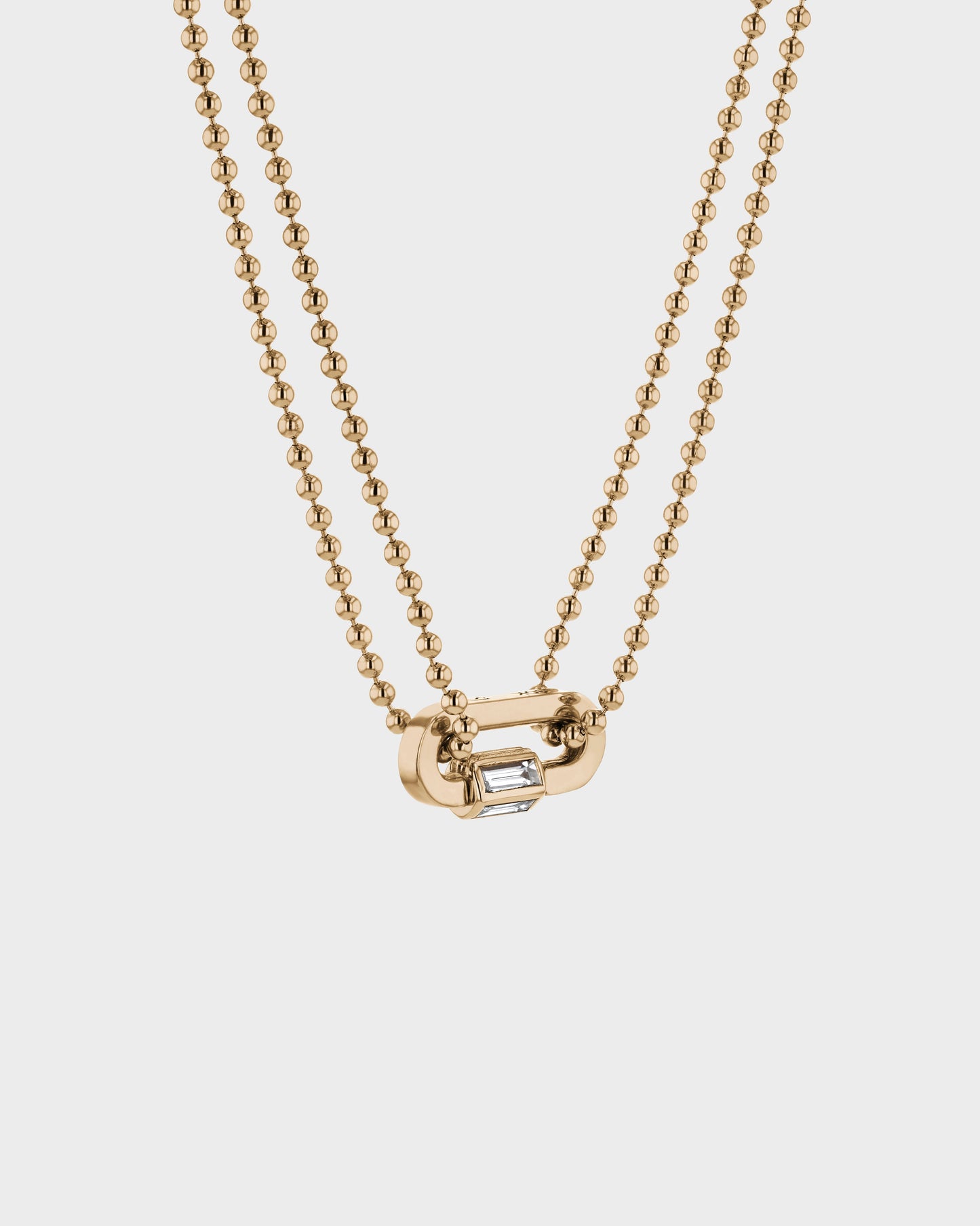 0.20 TCW Emerald Cut Lab Grown Diamond Lock Necklace 2