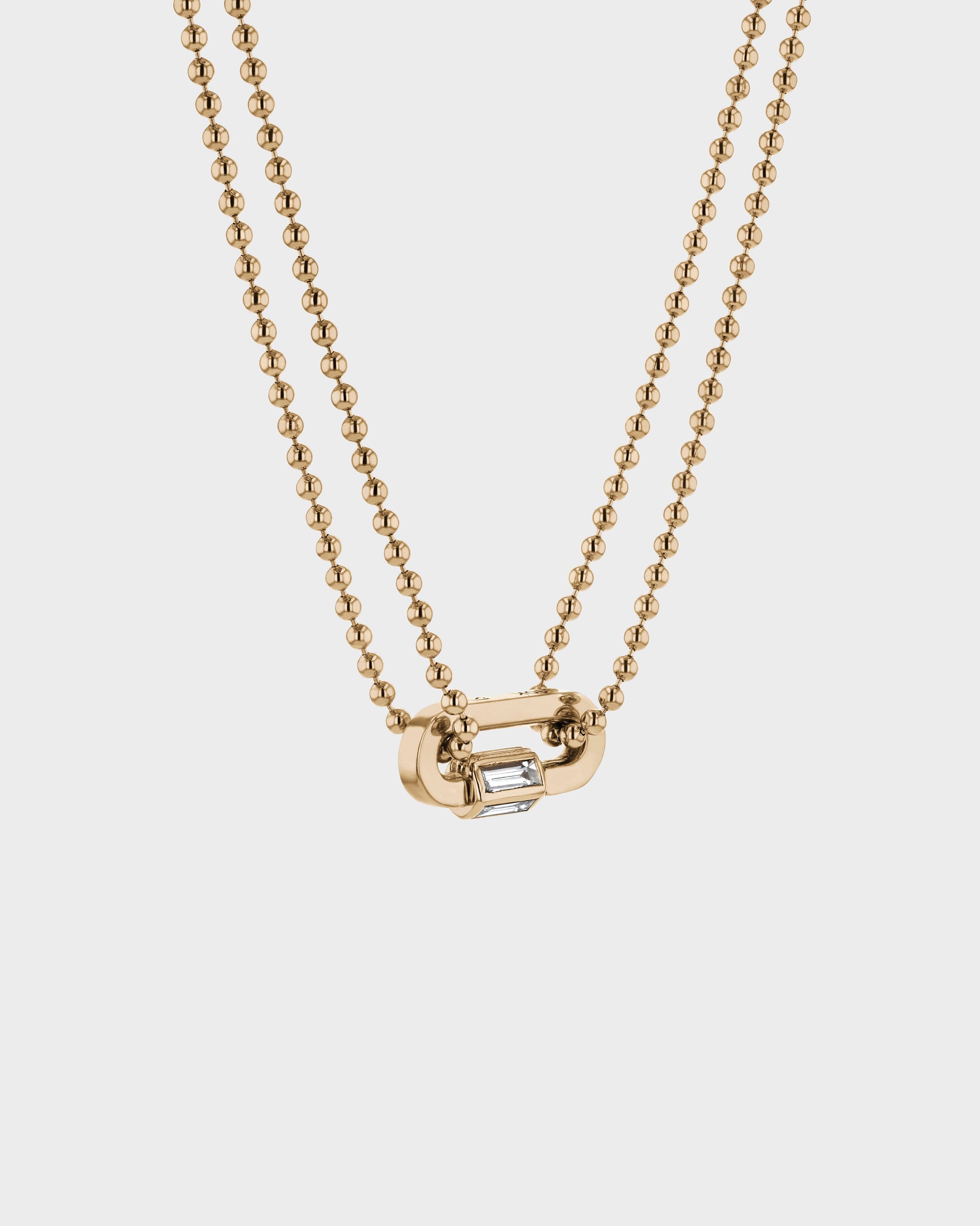 0.20 TCW Emerald Cut Lab Grown Diamond Lock Necklace 2