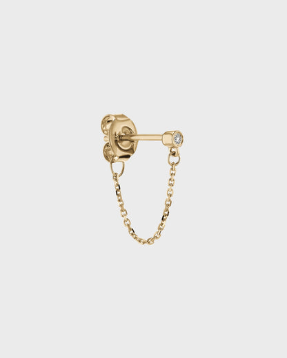 0.10 TCW Round Lab Grown Diamond Gold Chain Earrings 3