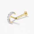 Load image into Gallery viewer, 0.033 TCW Round Lab Grown Diamond Crescent Moon Stud Earrings
