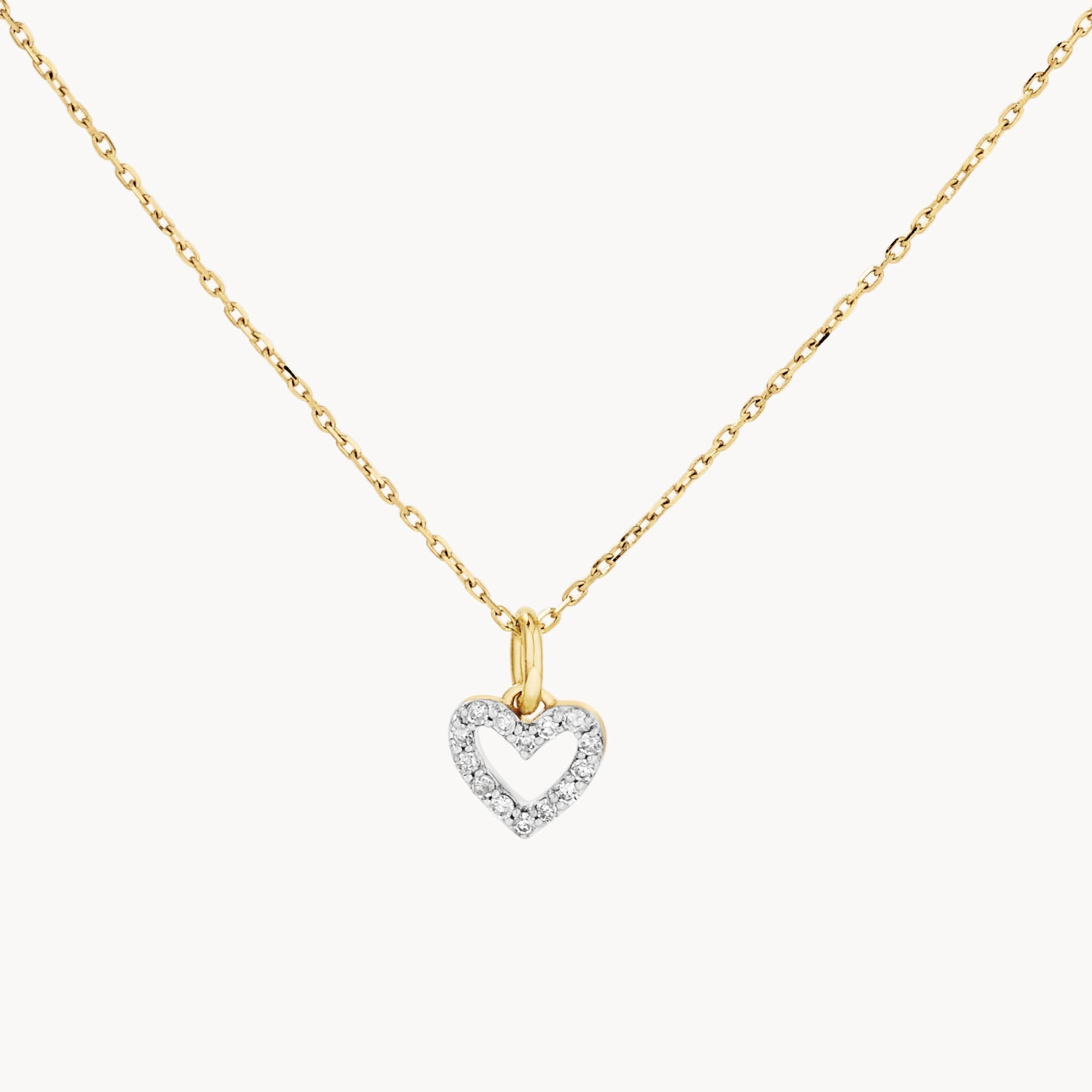 0.070 TCW Round Lab Grown Diamond Heart Pendant Necklace