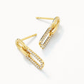 Load image into Gallery viewer, 0.19 TCW Round Lab Grown Diamond Paperclip Drop Earrings
