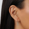 Load image into Gallery viewer, 0.19 TCW Round Lab Grown Diamond Paperclip Drop Earrings
