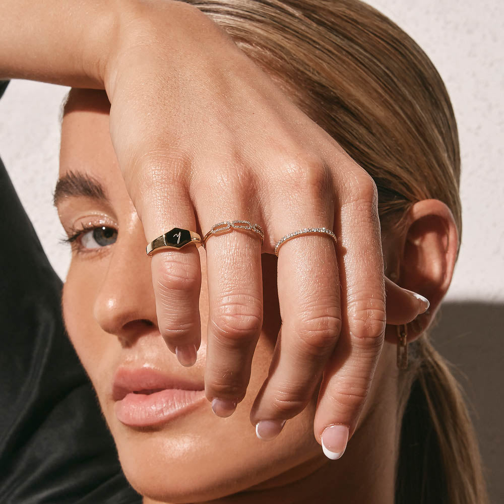 0.11 TCW Round Lab-Grown Diamond Paperclip Link Wedding Band 3