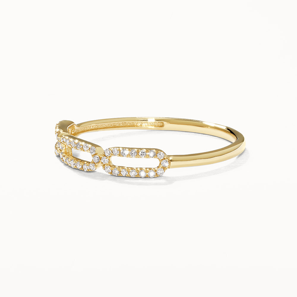 0.11 TCW Round Lab-Grown Diamond Paperclip Link Wedding Band 10