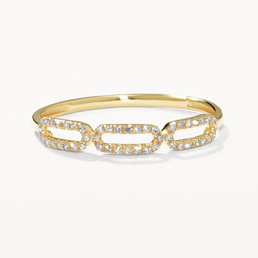 0.11 TCW Round Lab-Grown Diamond Paperclip Link Wedding Band 1