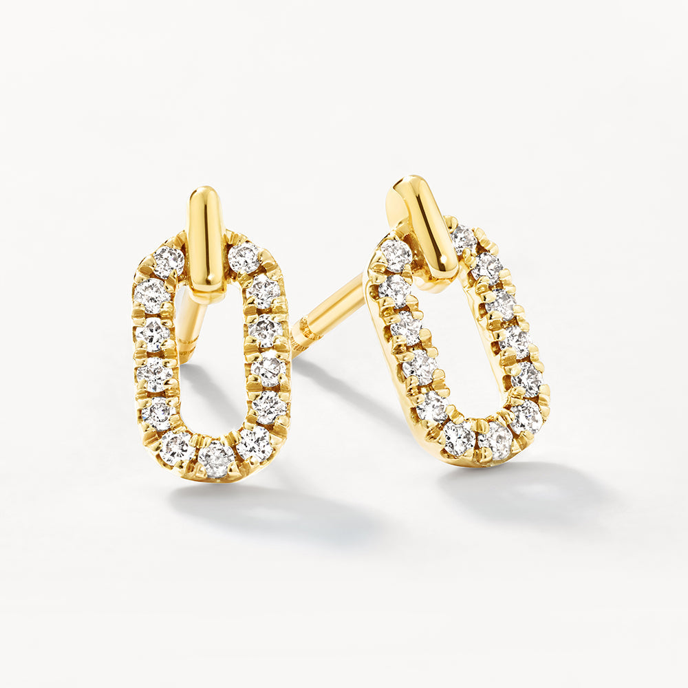 Radiant 0.11 TCW Round Diamond Paperclip Stud Earrings 1