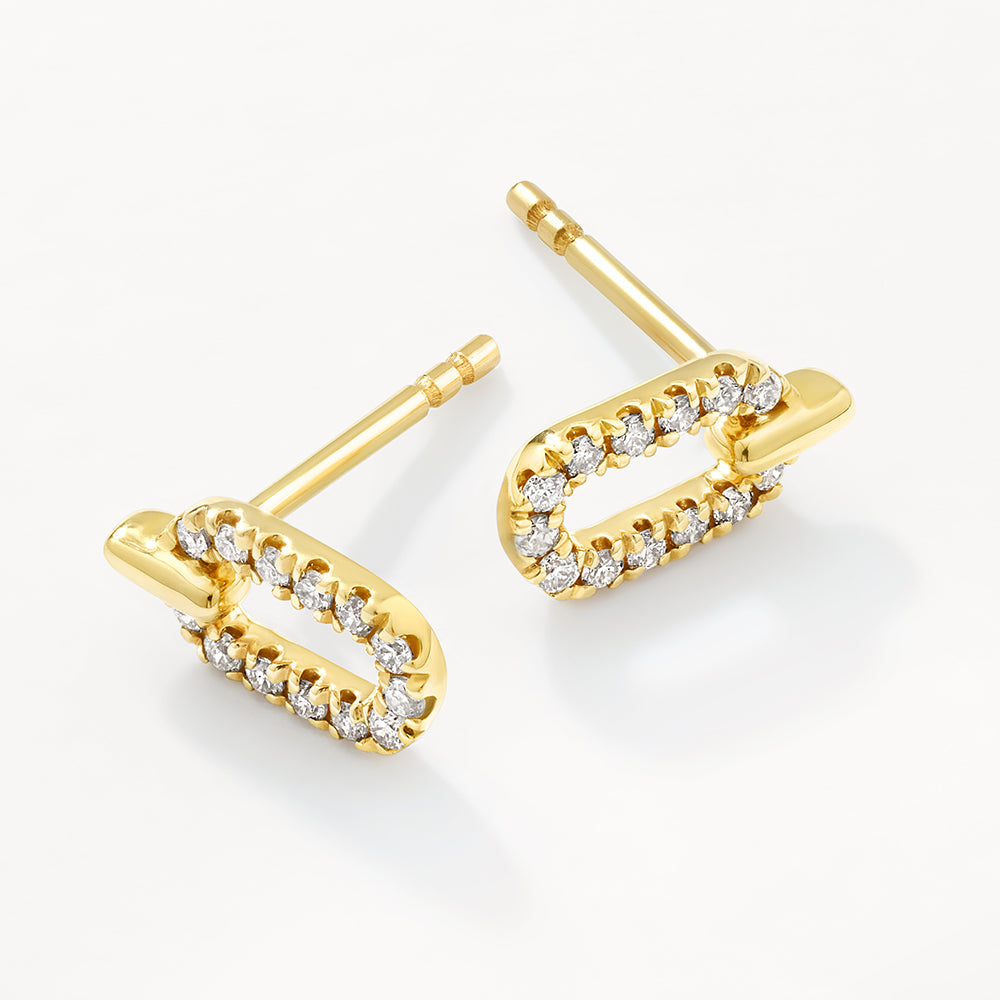 Radiant 0.11 TCW Round Diamond Paperclip Stud Earrings 7