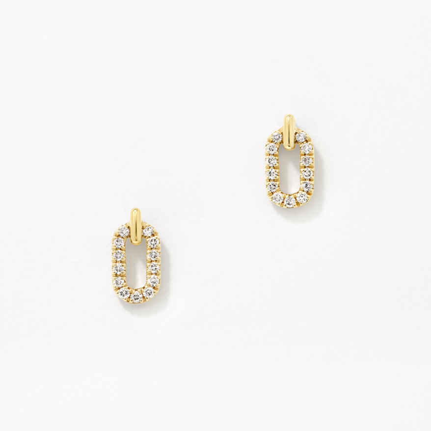 Radiant 0.11 TCW Round Diamond Paperclip Stud Earrings 4