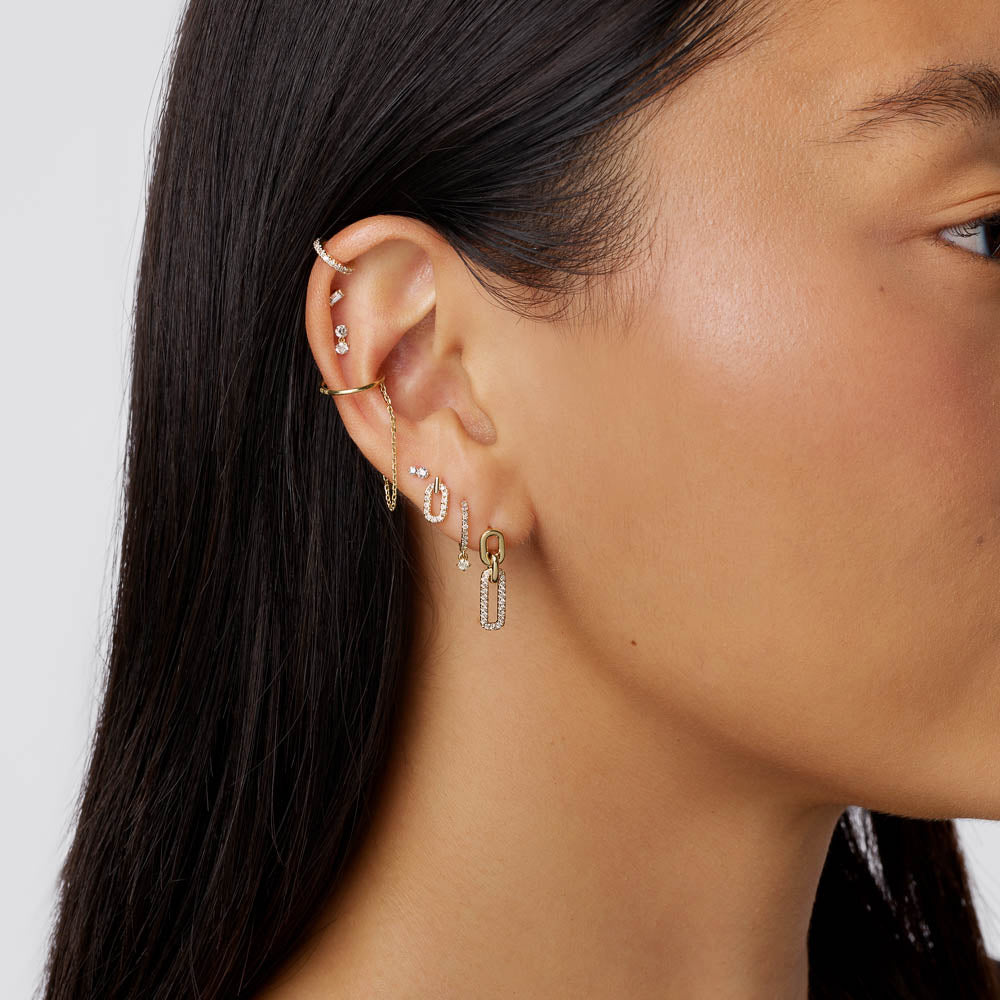 Radiant 0.11 TCW Round Diamond Paperclip Stud Earrings 9