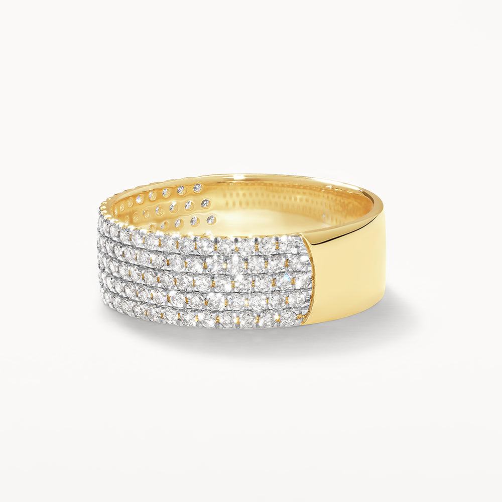 Radiant 0.79 TCW Round Lab Grown Diamond Layered Wedding Band 10