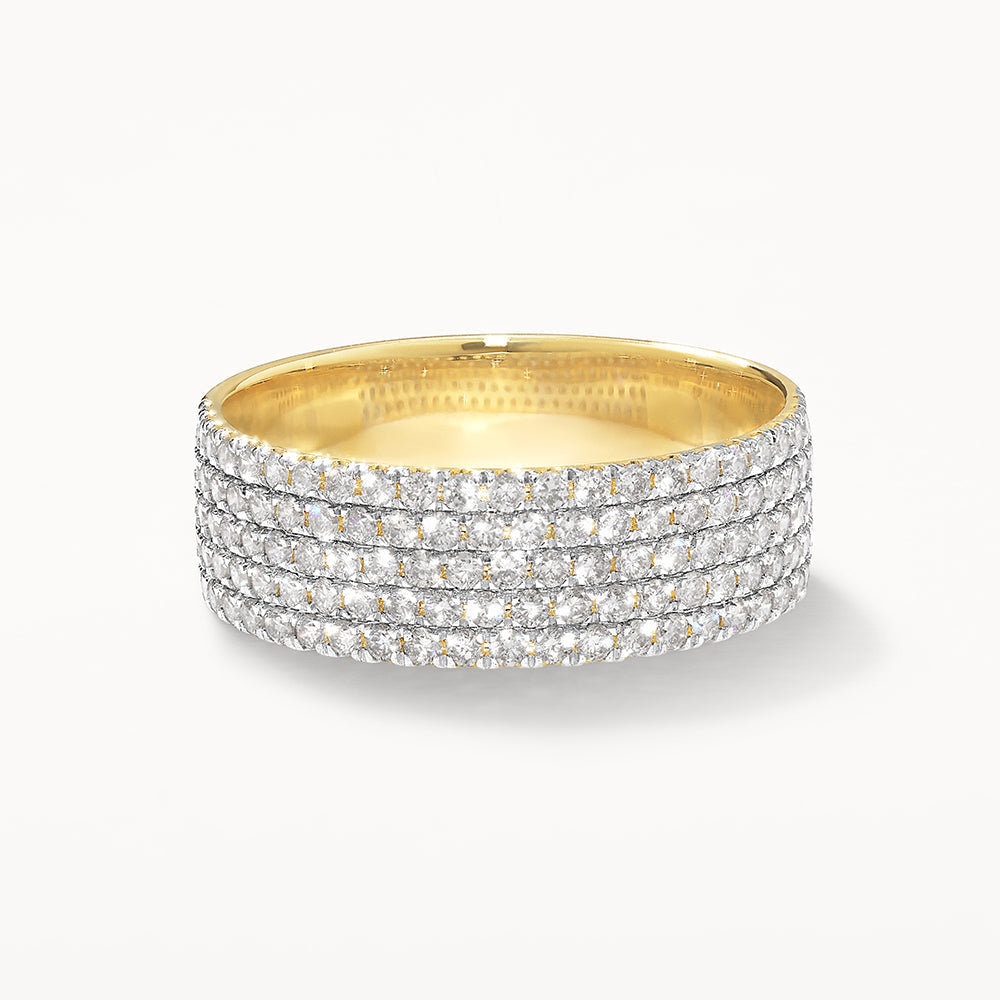 Radiant 0.79 TCW Round Lab Grown Diamond Layered Wedding Band 1