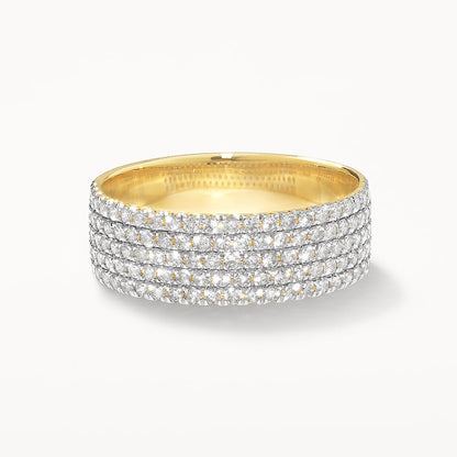 Radiant 0.79 TCW Round Lab Grown Diamond Layered Wedding Band 1