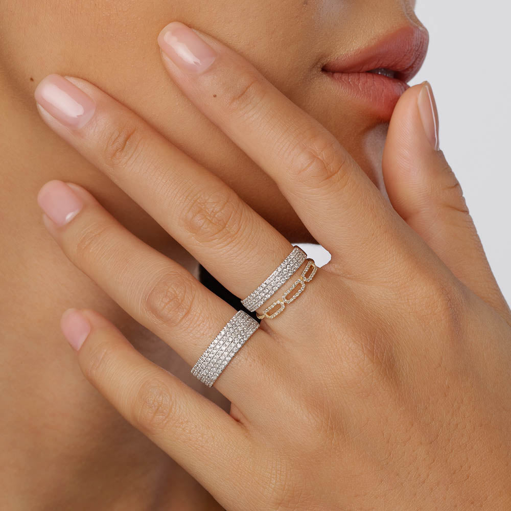 Radiant 0.79 TCW Round Lab Grown Diamond Layered Wedding Band 7