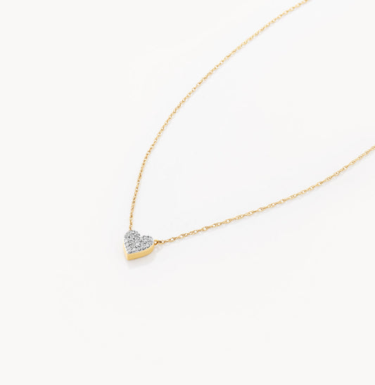 Heartfelt Elegance: 0.08 TCW Round Lab Grown Diamond Necklace