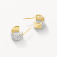 Load image into Gallery viewer, 0.79 TCW Round Lab Grown Diamond Pave Hoop Earrings in Gold
