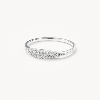 Round Diamond Pave Signet Band 5