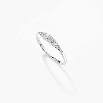 Round Diamond Pave Signet Band 6