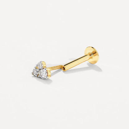 Trio Glamour: 0.05 TCW Round Lab Grown Diamond Stud Earrings 6