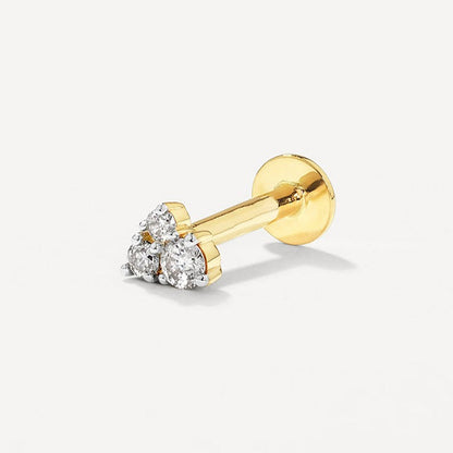 Trio Glamour: 0.05 TCW Round Lab Grown Diamond Stud Earrings 1