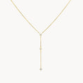 Load image into Gallery viewer, Lumina Elegance: 0.07 TCW Round Lab-Grown Diamond Trio Lariat Necklace
