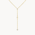 Load image into Gallery viewer, Lumina Elegance: 0.07 TCW Round Lab-Grown Diamond Trio Lariat Necklace
