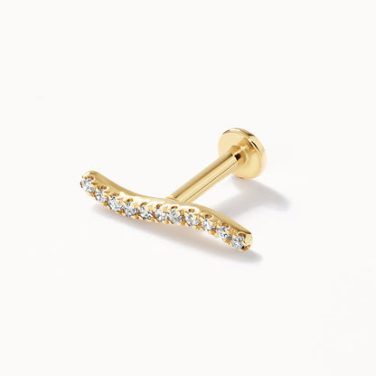 0.031 TCW Round Lab Grown Diamond Curved Gold Earrings 1