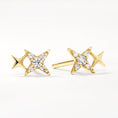 Load image into Gallery viewer, 0.080 TCW Round Lab Grown Diamond Celestial Star Stud Earrings
