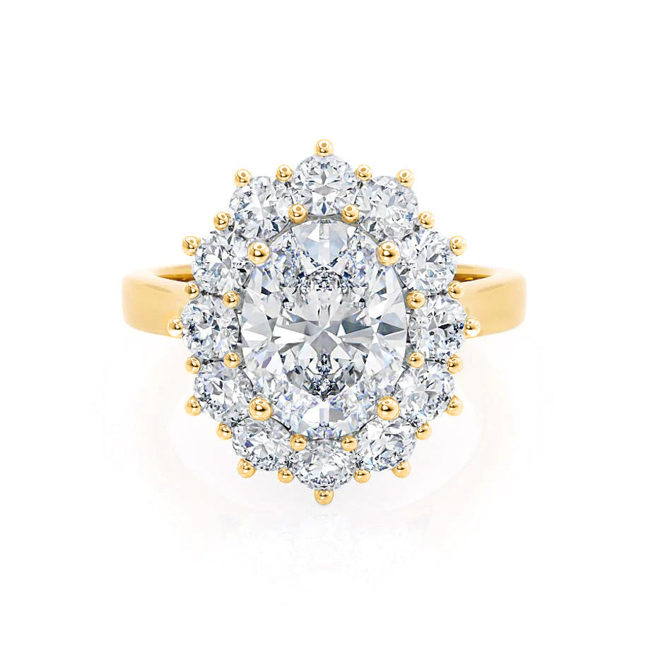 2.0 CT Oval Lab-Grown Diamond Ring In Halo Setting 1