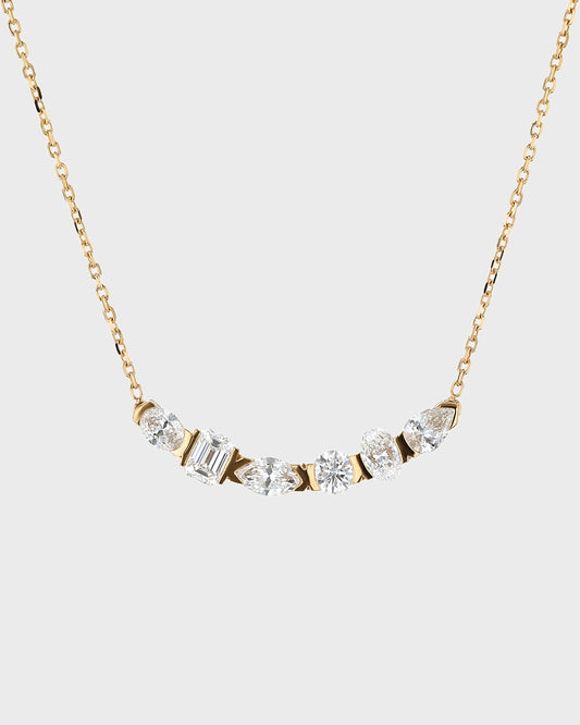 1.0 Carat Multi-Shape Diamond Gold Necklace