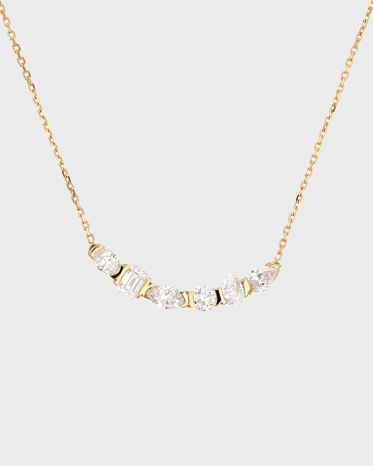 1.0 Carat Multi-Shape Diamond Gold Necklace