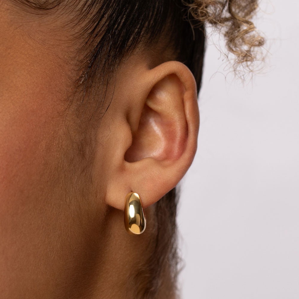 Golden Elegance Dome Hoop Earrings