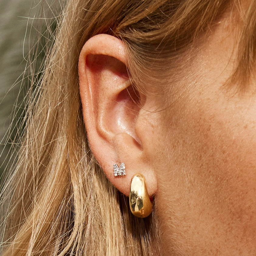 Golden Elegance Dome Hoop Earrings 12