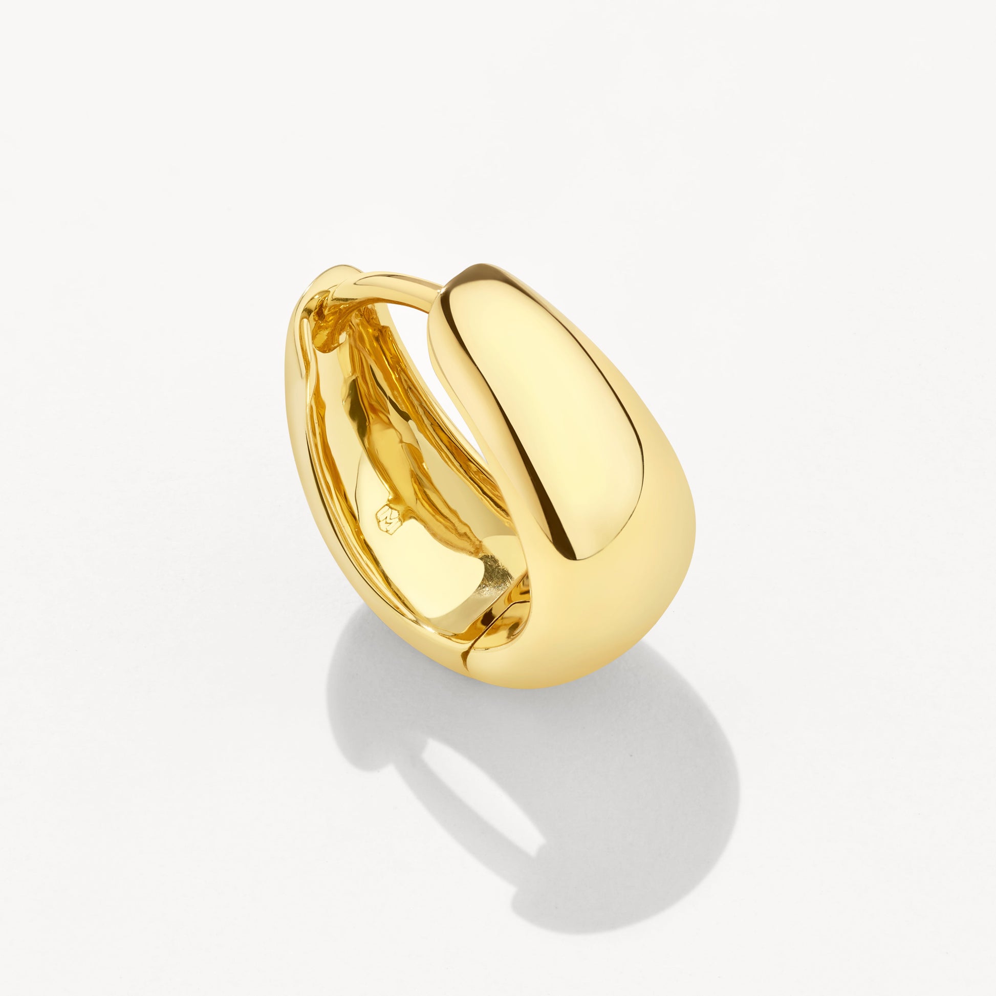 Golden Elegance Dome Hoop Earrings 6